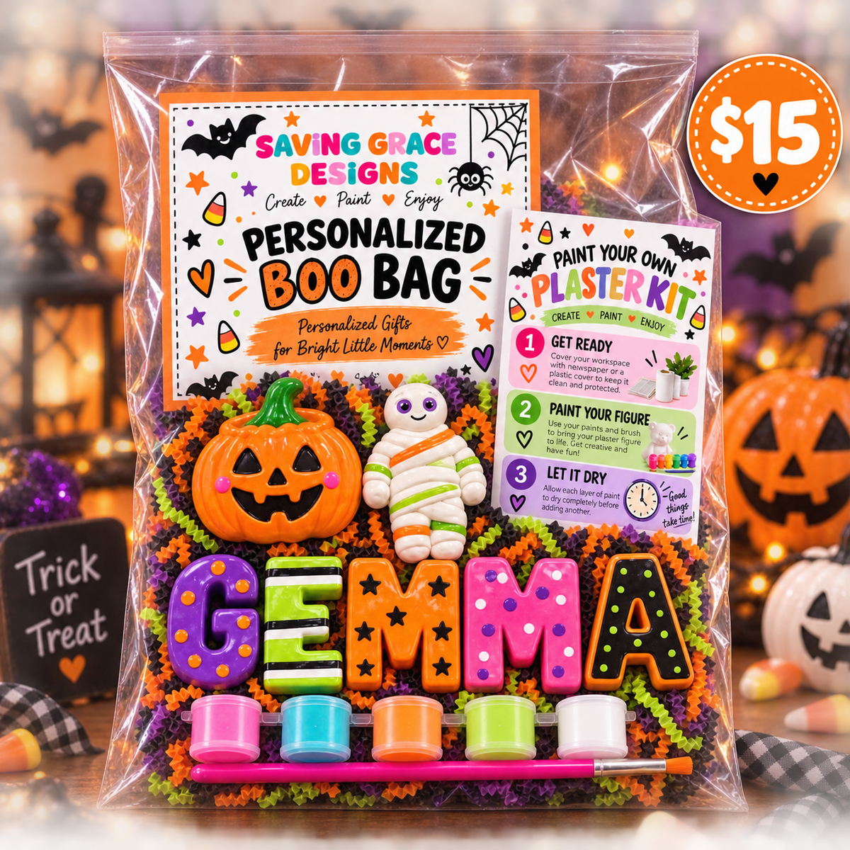 Personalized Boo Bag – Paint Your Own Halloween Craft Kit
