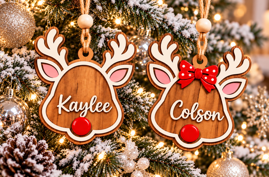 Personalized Reindeer Christmas Ornaments
