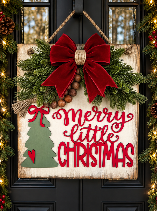 Merry Little Christmas Door Hanger